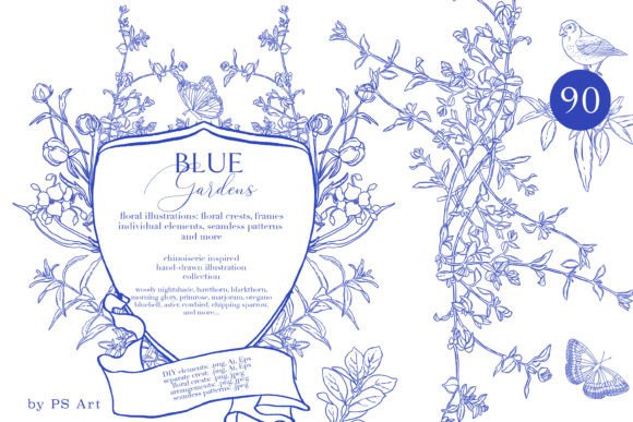 Blue Gardens Chinoiserie Set: A Whimsical Journey into the World of Cobalt Blue