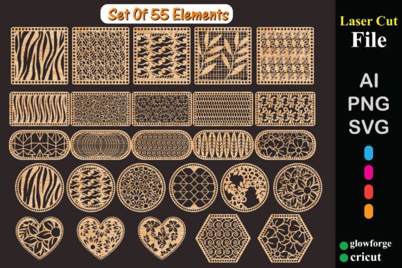 Crochet Basket Bottom Patterns Bundle: Precision Digital Files for Laser-Cut Crafters