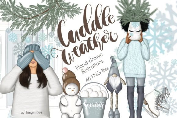 Cuddle Weather Clipart Patterns: Warm, Whimsical Design Resources for Creators