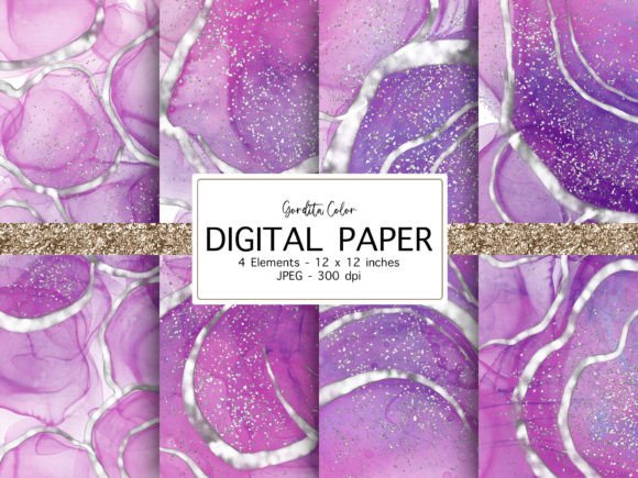 Discover the Beauty of Purple Agate Alcohol Ink Digital Paper: A Creative Tool for Designers and Artists