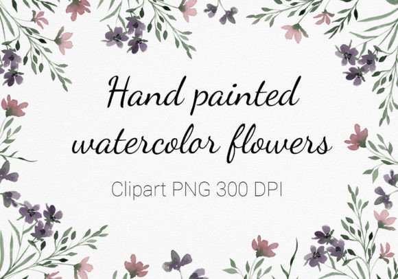 Dusty Flowers and Leaves Clipart