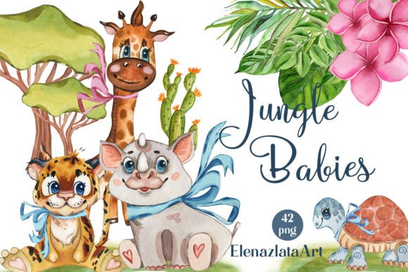 Jungle Babies Watercolor Set