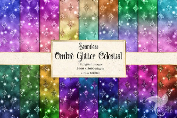 Ombre Glitter Celestial Digital Paper