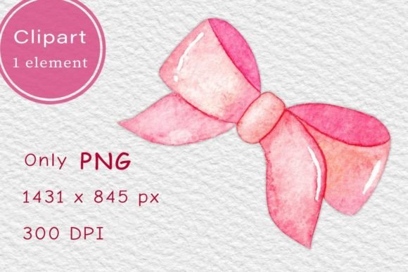 Pink Watercolor Bow PNG Clipart: A Timeless Design Element for Modern Creators