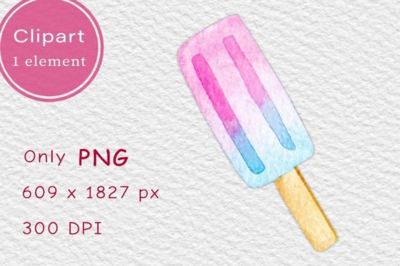 Pink Watercolor Ice Cream PNG Clipart: A Versatile Design Asset for Creative Projects