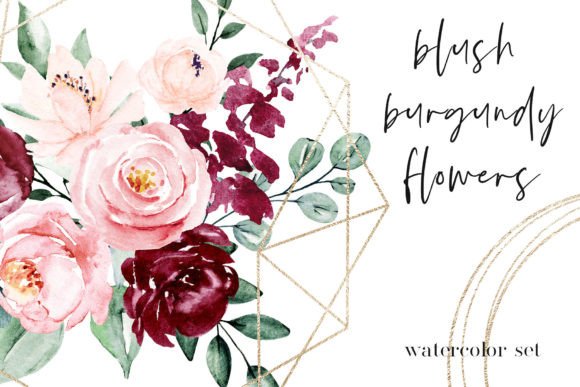 Watercolor Flowers and Floral Alphabet